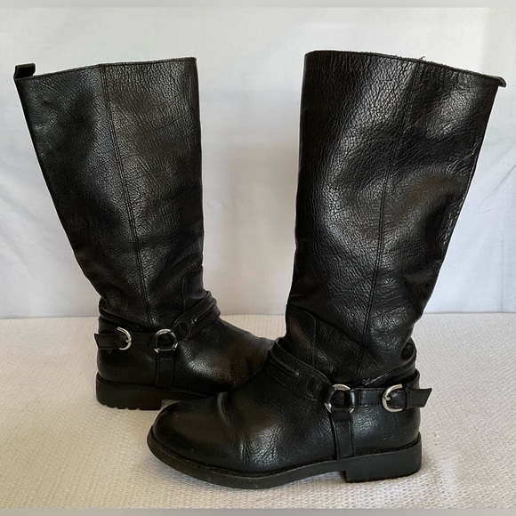 Coach Black Combat Moto Boots with Silver Accents - Picture 3 of 12